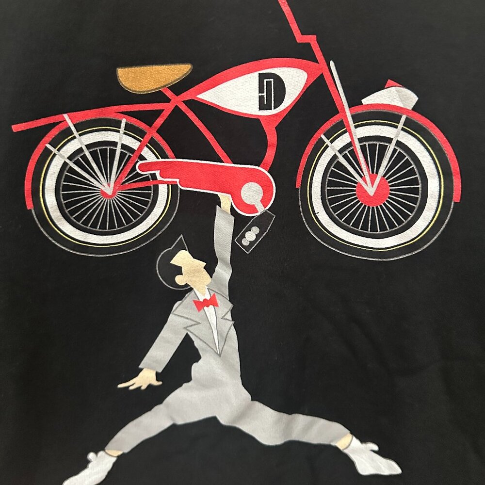 RARE! Air Jordan PeeWee Herman Bicycle Sweatshirt Black Mens Size XL Long Sleeve - Picture 3 of 6